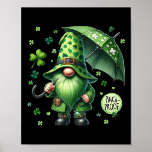St Patricks Day Gnome With Green Beard Funny Pinch Poster