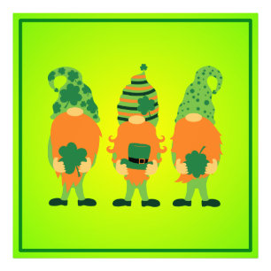 St. Patrick's Day Gnomes-59065 Photo Print