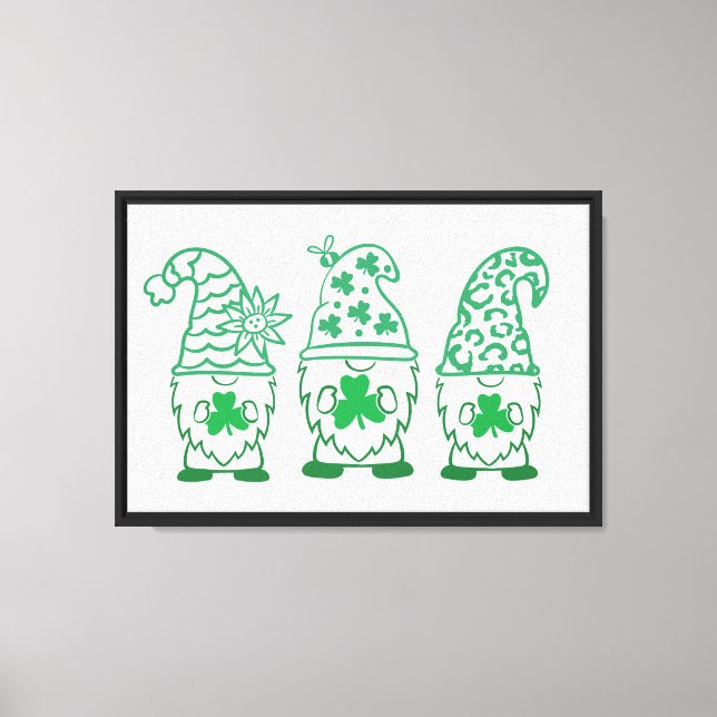 St. Patrick's Day Gnomes-60682 Canvas Print (Front)