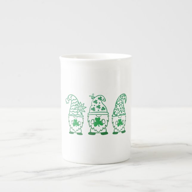 St. Patrick's Day Gnomes-67845 Bone China Mug (Front)