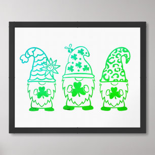 St. Patrick's Day Gnomes-67845 Framed Art