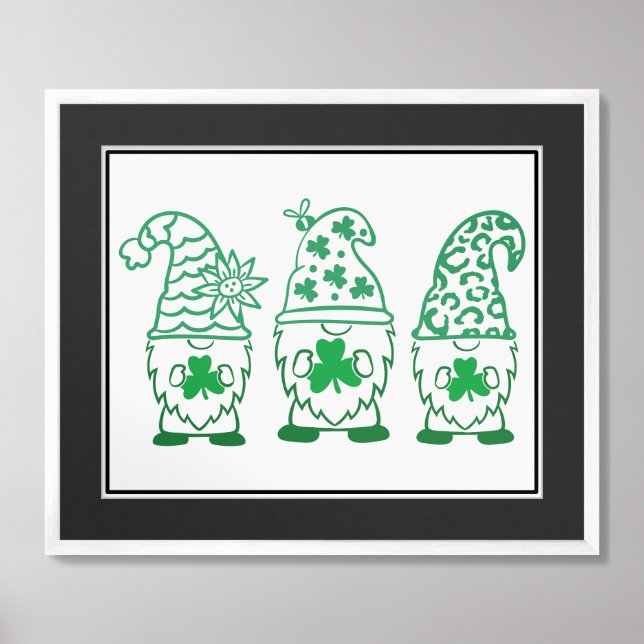 St. Patrick's Day Gnomes-67845 Framed Art (Framed Front)
