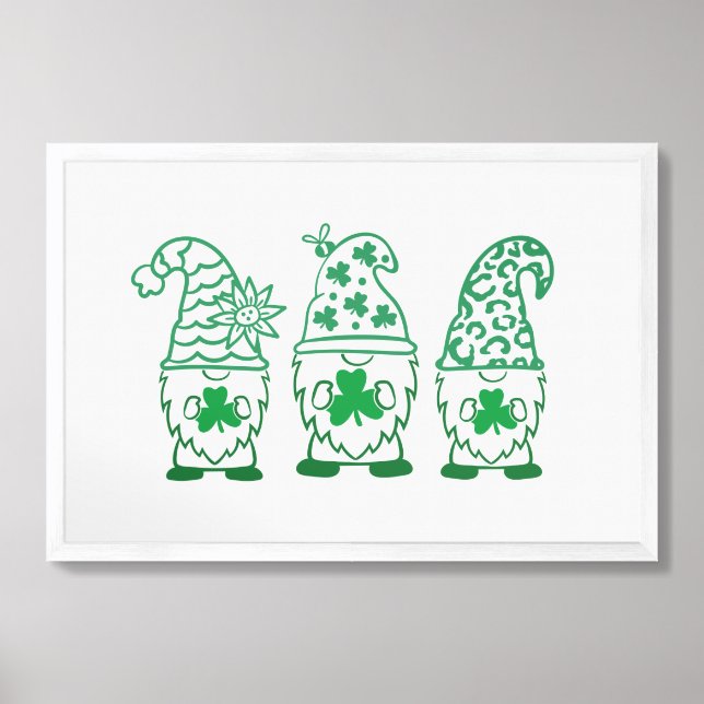 St. Patrick's Day Gnomes-67845 Framed Art (Framed Front)