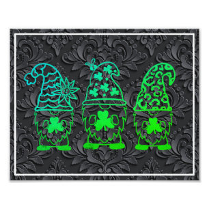 St. Patrick's Day Gnomes-67845 Photo Print