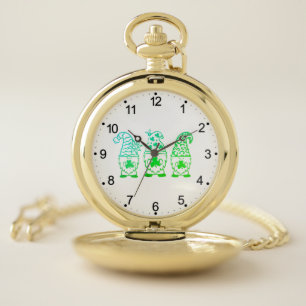 St. Patrick's Day Gnomes-67845 Pocket Watch