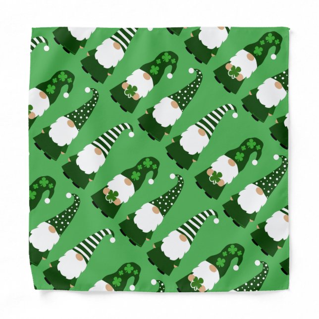 St Patricks Day Gnomes Cute Green Bandana (Front)