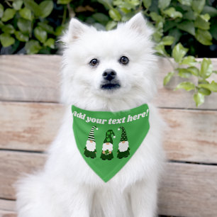 St Patricks Day Gnomes Cute Personalized Pet Bandana Collar