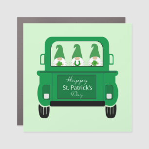 St. Patrick's Day Gnomes in Truck Car Magnet