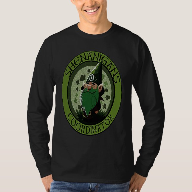 St Patrick's Day Gnomes Shenanigans Coordinator Ir T-Shirt (Front)