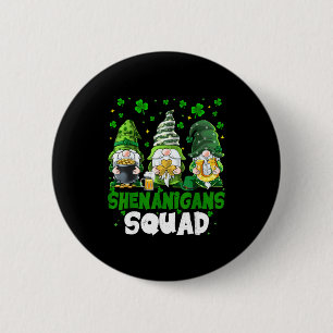 St patricks day gnomes shenanigans squad saint button