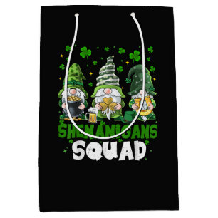 St Patricks Day Gnomes Shenanigans Squad Saint  Medium Gift Bag