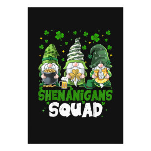 St Patricks Day Gnomes Shenanigans Squad Saint  Photo Print