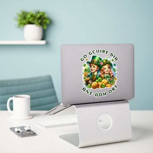 St Patricks Day  Go gcuire Dia an t_dh ort Sticker