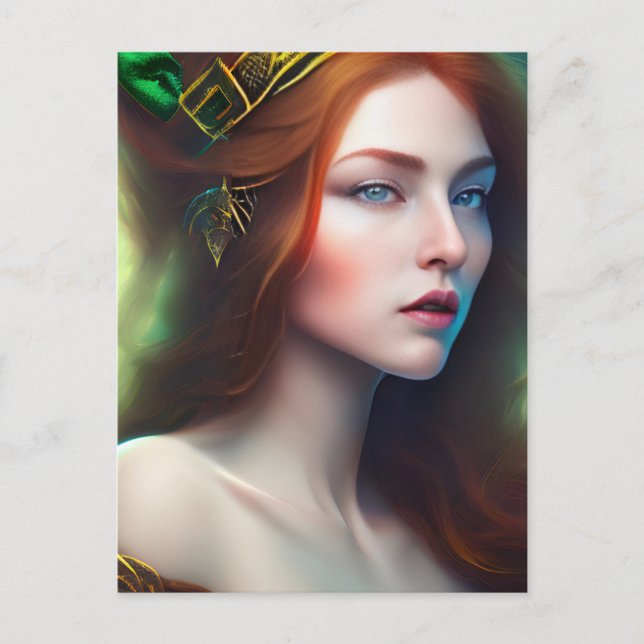 St. Patricks Day Goddess Woman Postcard (Front)