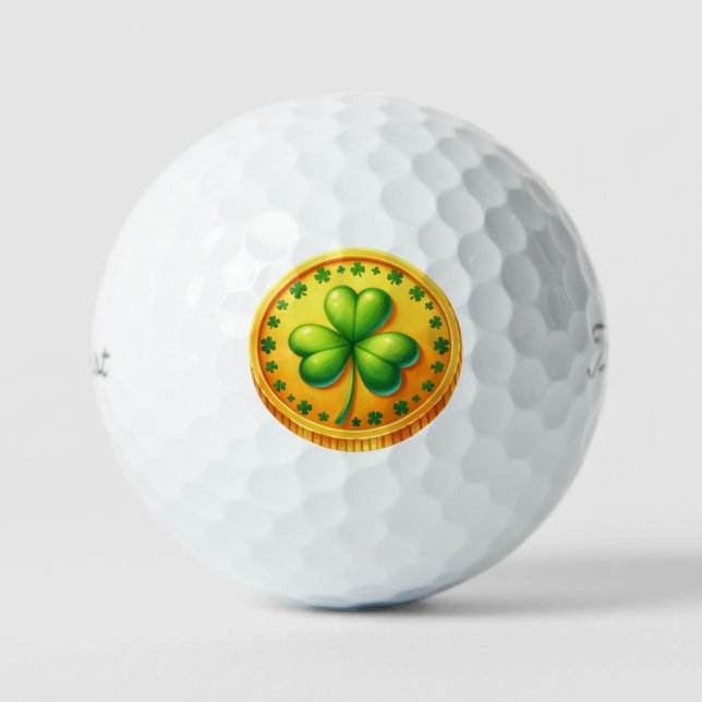 St Patrick's Day - Gold Coin Golf Balls (Front)