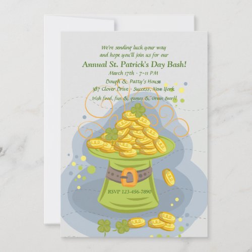 St Patricks Day Gold Invitation