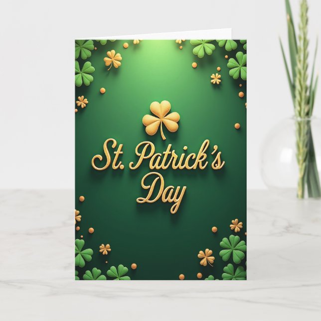 St Patricks Day Gold Luck Card (Front)