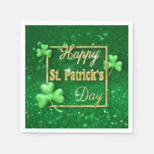 St. Patrick's Day Gold Shamrock Napkins