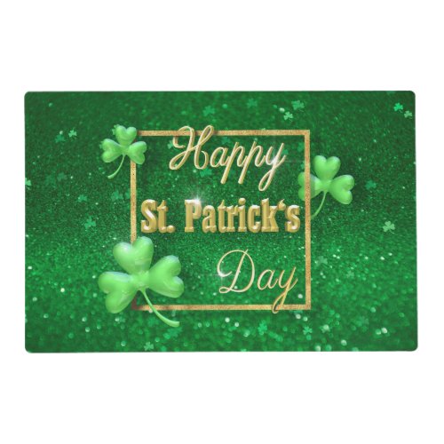 St Patricks Day Gold Shamrock Placemat