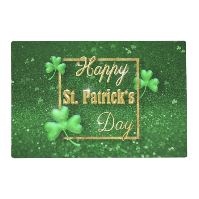 St. Patrick's Day Gold Shamrock Placemat (Front)
