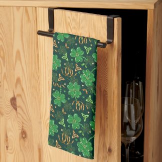 St Patricks day Gold Trefoil Ribbon Lucky Shamrock