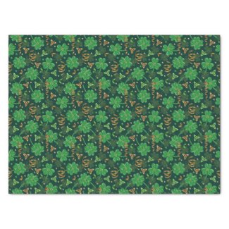 St Patricks day Gold Trefoil Ribbon Lucky Shamrock