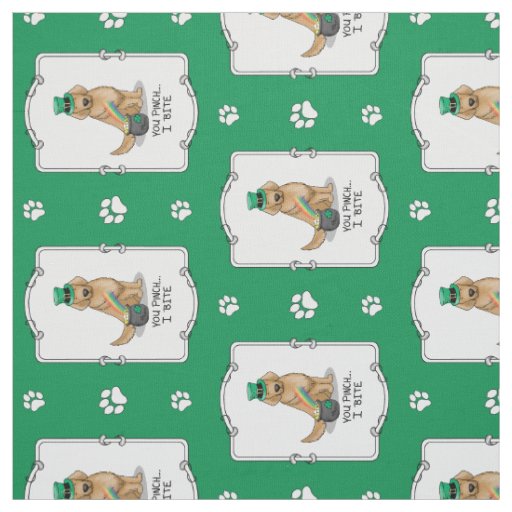 St. Patrick's Day Golden Retriever Dog Fabric