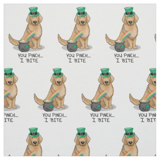 St. Patrick's Day Golden Retriever Dog Fabric