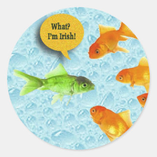 St. Patrick's Day, Goldfish Humor Classic Round Sticker