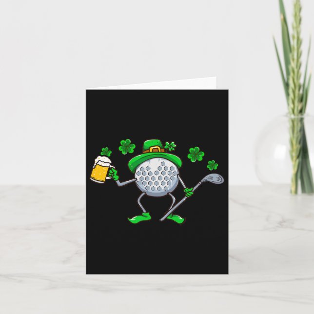 St Patricks Day Golf Golfing Irish Golfer Beer Hum Card (Front)