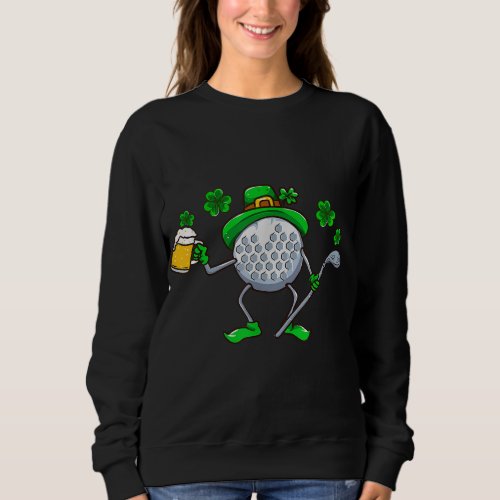 St Patricks Day Golf Golfing Irish Golfer Beer Hum Sweatshirt