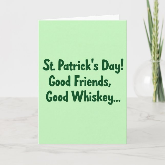 St Patricks Day Good Cheer Card (Front)