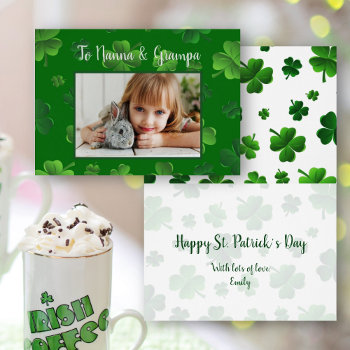 St. Patricks Day Grandparents Photo Greeting Card by holiday_store at Zazzle