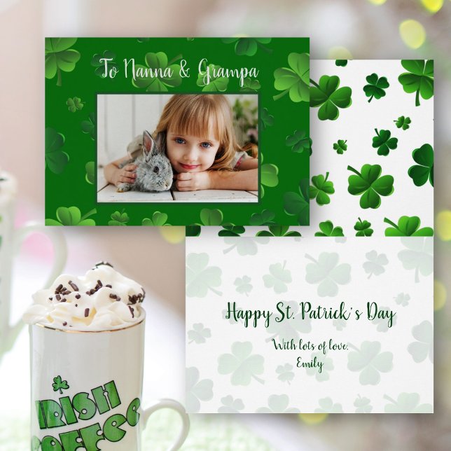 St. Patricks Day Grandparents Photo Greeting Card (Creator Uploaded)