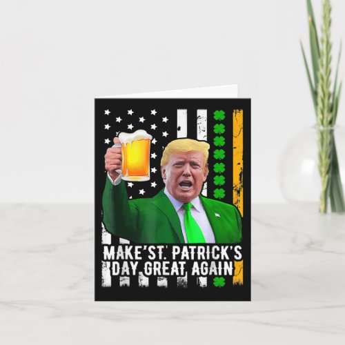 St Patricks Day Great Again Fun Trump Shamrock Be Card