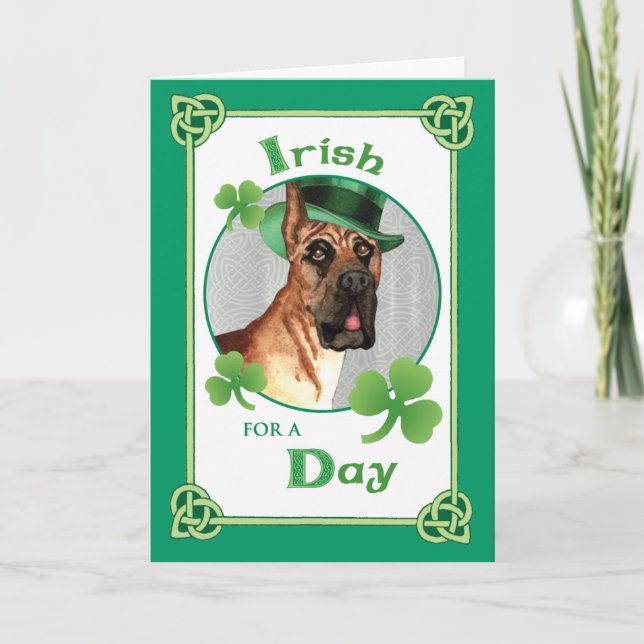 St. Patrick's Day Great Dane Card (Front)