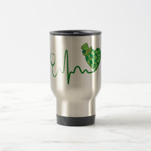St Patrick's Day Green 15oz Stethoscope Travel Mug