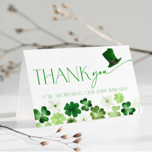 St. Patricks Day Green Baby Shower Thank You Card