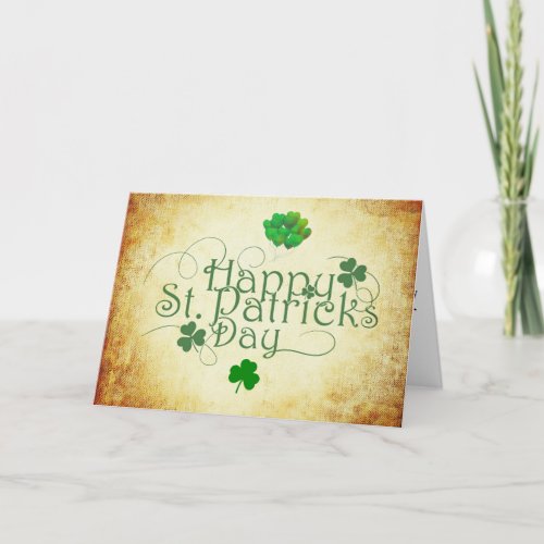St Patricks day green balloon shamrock leaf clover Holiday Card
