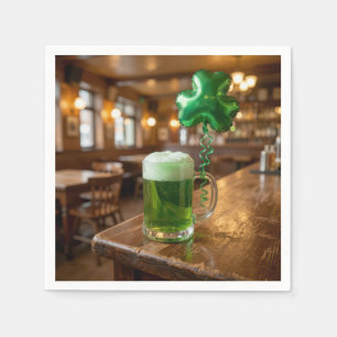 St. Patrick's Day Green Beer and Balloon Napkins