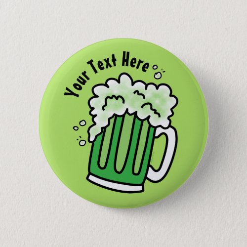 St Patricks Day Green Beer Button