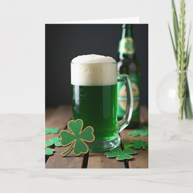 St Patricks Day Green Beer Card (Front)