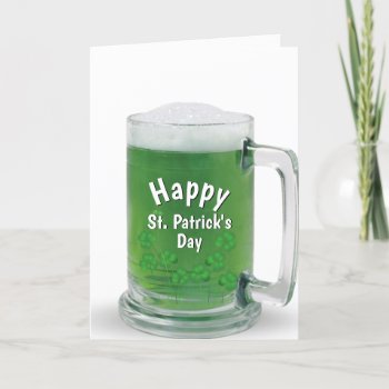 St. Patrick's Day Green Beer Holiday Card by dryfhout at Zazzle