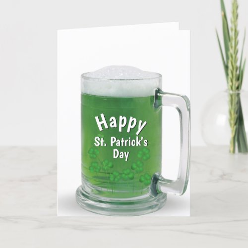 St Patricks Day Green Beer Holiday Card