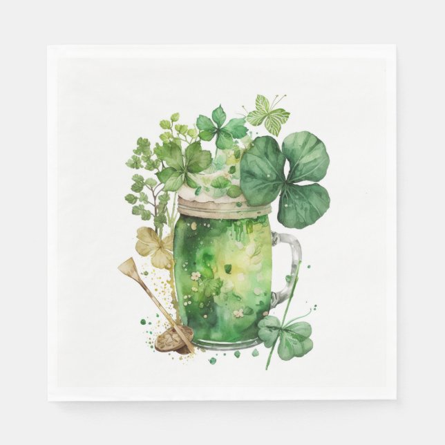 St. Patrick's Day Green Beer In  Napkins (Front)