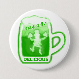 St. Patrick's Day Green Beer Mug Button