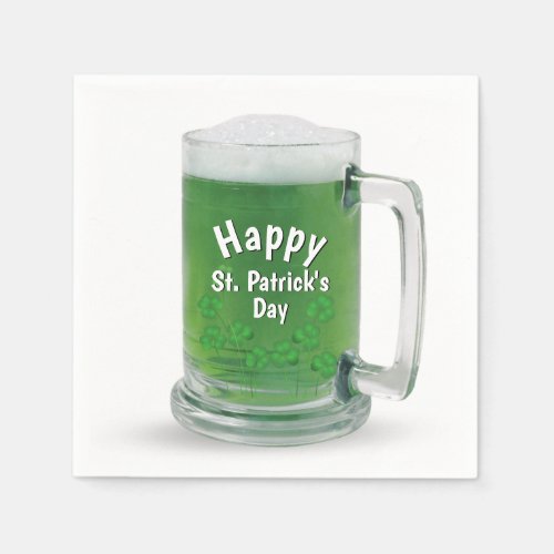 St Patricks Day Green Beer  Napkins