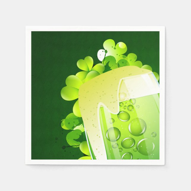 St. Patrick's Day Green Beer Napkins (Front)