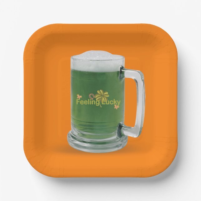 St. Patrick's Day Green Beer  Paper Plates (Front)