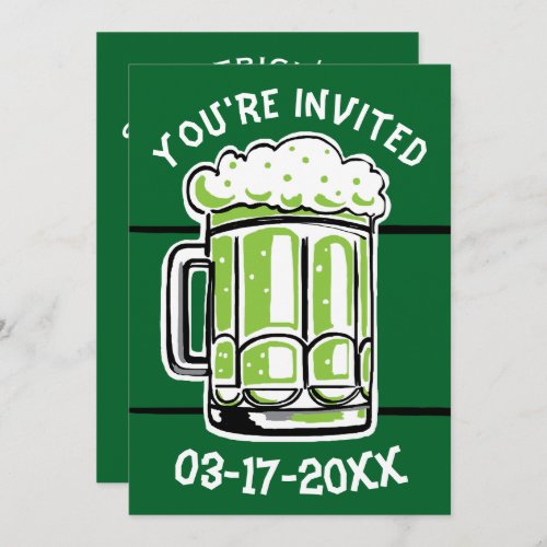 St Patricks Day Green Beer Party Invitation